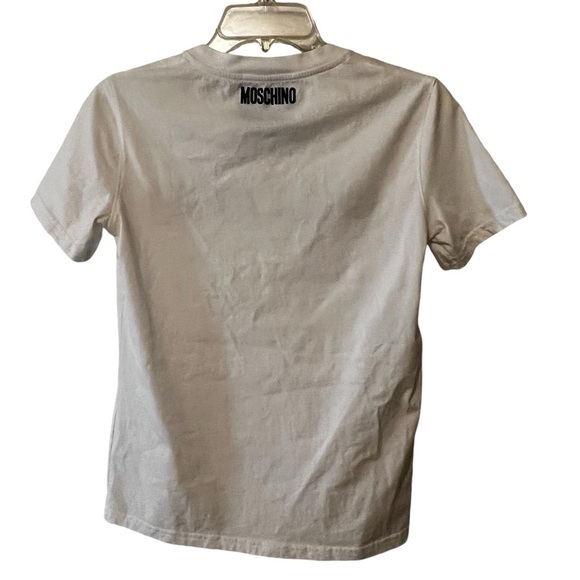 MOSCHINO Bullchic Print T-Shirt Women’s Short Sleeve Size 4 White - Picture 12 of 16